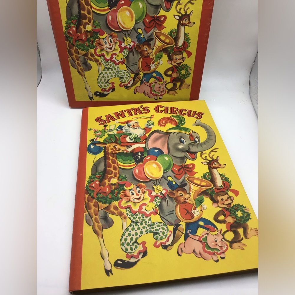 Vintage Santa's Circus,Kids pop up Toy Book
